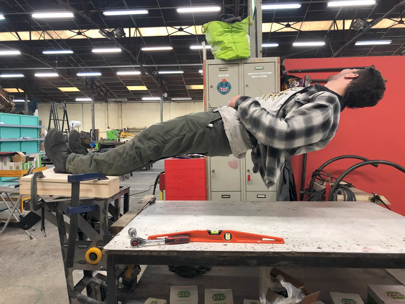 Testing a levitation rig in the workshop