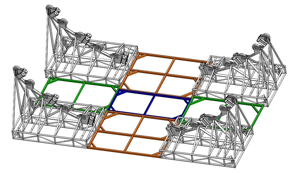 3D model of a truss structure studied by the design office